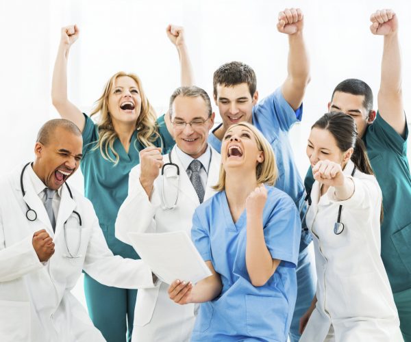 Ecstatic group of doctors.